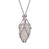 Crystal Holder Cage Necklace X-NJEW-JN04585-4