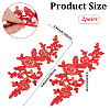 2Pairs Leaves Polyester Embroidery Ornaments Accessories DIY-GF0014-46E-2