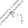 Rack Plating Brass Textured Teardrop Link Chain Necklaces for Women NJEW-K382-07P-2