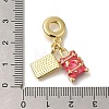 Brass Enamel European Dangle Charms KK-R002-22G-01-3