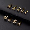 316L Surgical Stainless Steel White Cubic Zirconia L-Shaped Nose Rings WG135CD-27-1