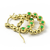 Ion Plating(IP) 304 Stainless Steel Round Beads Wrap Hoop Earrings with Enamel for Women EJEW-G293-16C-G-3