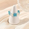 6Pcs 6 Colors Glass Bead Finger Rings RJEW-MZ00036-2