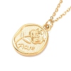 Ion Plating(IP) 304 Stainless Steel Rose Coin Pendant Necklace for Women NJEW-F294-09G-3