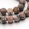 Frosted Round Natural Leopard Skin Jasper Bead Strands G-J338-07-10mm-1