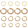 8 Pairs 4 Styles Brass Beaded Huggie Hoop Earrings for Women KK-SC0004-60-1