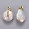 Natural Cultured Freshwater Pearl Pendants KK-L187-A-01I-2