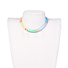 Handmade Polymer Clay Heishi Beads Choker Necklaces NJEW-JN02447-4