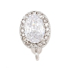Brass Micro Pave Clear Cubic Zirconia Enhancer Shortener Pendant Bails KK-Z151-06P-1