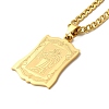 Rectangle with Virgin Mary
 Pendant Necklaces NJEW-C043-01G-1