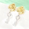 Brass Stud Dangle Earrings EJEW-G471-35GP-3