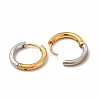 Two Tone 304 Stainless Steel Huggie Hoop Earrings for Women EJEW-C011-07B-2
