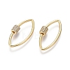 Brass Micro Pave Cubic Zirconia Screw Carabiner Lock Charms ZIRC-I031-19G-1