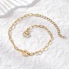Brass Ring with Word Love Link Bracelets BJEW-JB12816-1