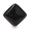 Synthetic Blue Goldstone Adjustable Rings RJEW-H240-01S-09-3