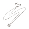 304 Stainless Steel Flower Pendant Cable Chain Necklaces for Men Women NJEW-K308-05E-P-4