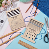1 Set Rectangle Wooden Wooden Knitting Needle Gauge & Yarn Wrap Guide Board DIY-BC0006-96-4
