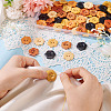 90Pcs 6 Colors 2-Hole Wood Flower Buttons BUTT-TA0001-40D-7