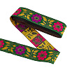 Ethnic Style Floral Pattern Embroidery Polyester Ribbons OCOR-WH0104-04B-1