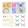DIY Polyester Butterfly & Stainless Steel Dangle Earring Making Kits DIY-FS0006-32-1
