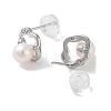 Natural Pearl Stud Earrings for Women EJEW-C082-08P-2