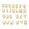 26Pcs 26 Styles Brass Micro Pave Clear Cubic Zirconia Initial Spacer Bars KK-E802-34G-1