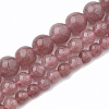 Natural Dyed Strawberry Quartz Beads Strands G-S295-15-8mm-1-2