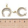Brass Micro Pave Clear Cubic Zirconia Pendants KK-D221-12G-3