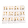 Heart Glass Ear Fake Plugs EJEW-H105-25G-D-1