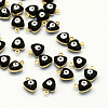 Golden Tone Brass Enamel Charms KK-Q572-6mm-05-1