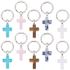 10Pcs 5 Styles Gemstone Keychains KEYC-CP0001-48-7