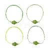 4Pcs 4 Colors Ocean Dyed Synthetic Turquoise Sea Turtle Beaded Adjustable Waxed Polyester Cord Bracelets for Women BJEW-JB14243-01-3