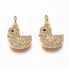 Brass Micro Pave Cubic Zirconia Charms ZIRC-I038-10G-1