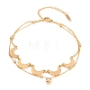 Moon 304 Stainless Steel Satellite Chains Double Layers Anklets BJEW-H643-08G-5