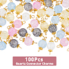100Pcs Synthetic Crackle Quartz Connector Charms FIND-DC0002-50-3