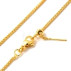 1.5mm Rack Plating Brass Wheat Chain Adjustable Slider Necklaces for Women Men MAK-L044-36G-2