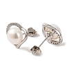 925 Sterling Silver Heart Stud Earrings EJEW-C115-06P-2