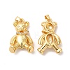 Rack Plating Brass Micro Pave Cubic Zirconia Pendants KK-B068-10G-1