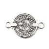 Tibetan Style Alloy Coin Links Connector Charms FIND-D042-13AS-1