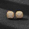 Brass Micro Pave Cubic Zirconia Stud Earrings EJEW-F418-15G-1