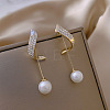 Alloy Crystal Rhinestone Dangle Stud Earrings FS-WG37841-01-1