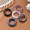 Natural Gemstone Plain Band Ring for Women RJEW-P044-01A-M-1