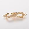 Brass Micro Pave Cubic Zirconia Links ZIRC-K062-15G-1