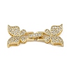 Brass Micro Pave Clear Cubic Zirconia Fold Over Clasps FIND-U017-15G-1