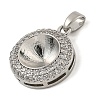 Brass Micro Pave Clear Cubic Zirconia Pendants KK-N254-118P-01-2