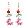 Glass Seed Beads Butterfly Dangle Earrings EJEW-MZ00347-04-2