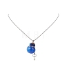 4Pcs 4 Color Lucky Bag Shape Glass Cork Bottles Pendant Necklaces Set NJEW-TA00067-5