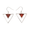 Natural Carnelian Triangle Dangle Earrings EJEW-Z024-10B-P-1