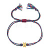 304 Stainless Steel Alphabet Bead Adjustable Bracelets IC6774-8-1