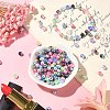 Rainbow ABS Plastic Imitation Pearl Beads OACR-CJ0001-02-6